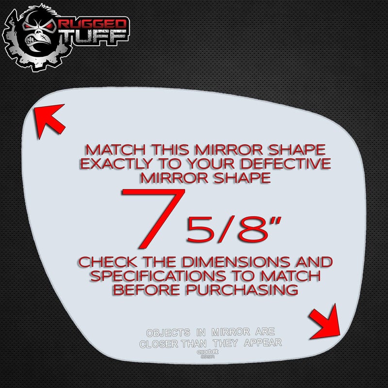 Rugged TUFF Passenger Side Mirror Glass Replacement For 2006-2015 Mazda 5, 2007-2012 CX7 CX-7, 2007-2009 CX9 CX-9 Right Door Mirrors exactafit 8919R - Image 4